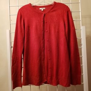 Croft & Barrow Red Button-Front Cardigan, Size M